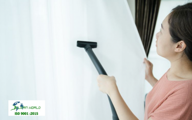 cách giặt rèm vải tráng cao su