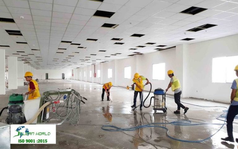 vệ sinh sau thi công nhà máy