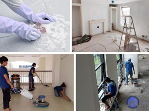 vệ sinh nhà sau xây dựng theo giờ