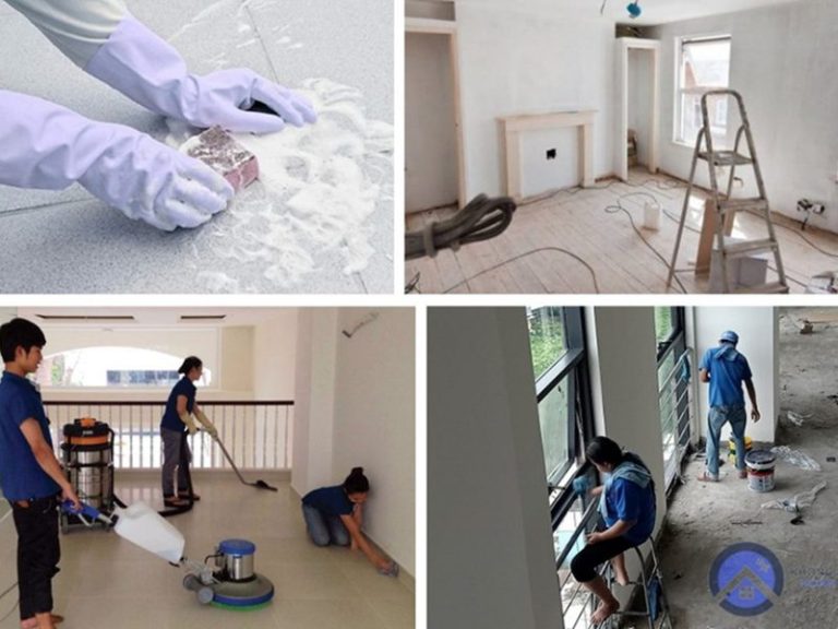 vệ sinh nhà sau xây dựng theo giờ