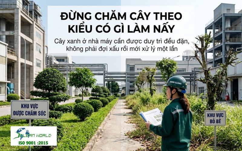Chăm sóc cây xanh cho nhà máy thế nào để bền đẹp và tiết kiệm chi phí? chăm sóc cây xanh cho nhà máy