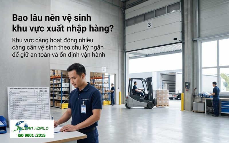 vệ sinh khu vực xuất nhập hàng