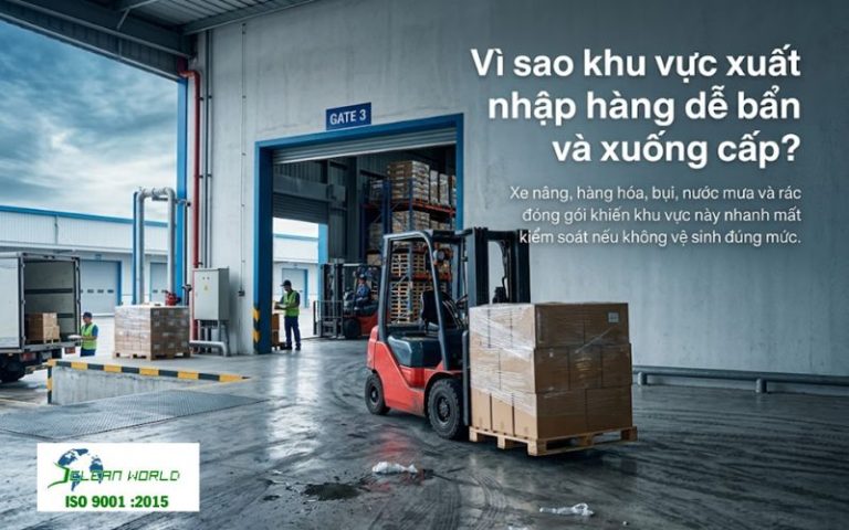 vệ sinh khu vực xuất nhập hàng